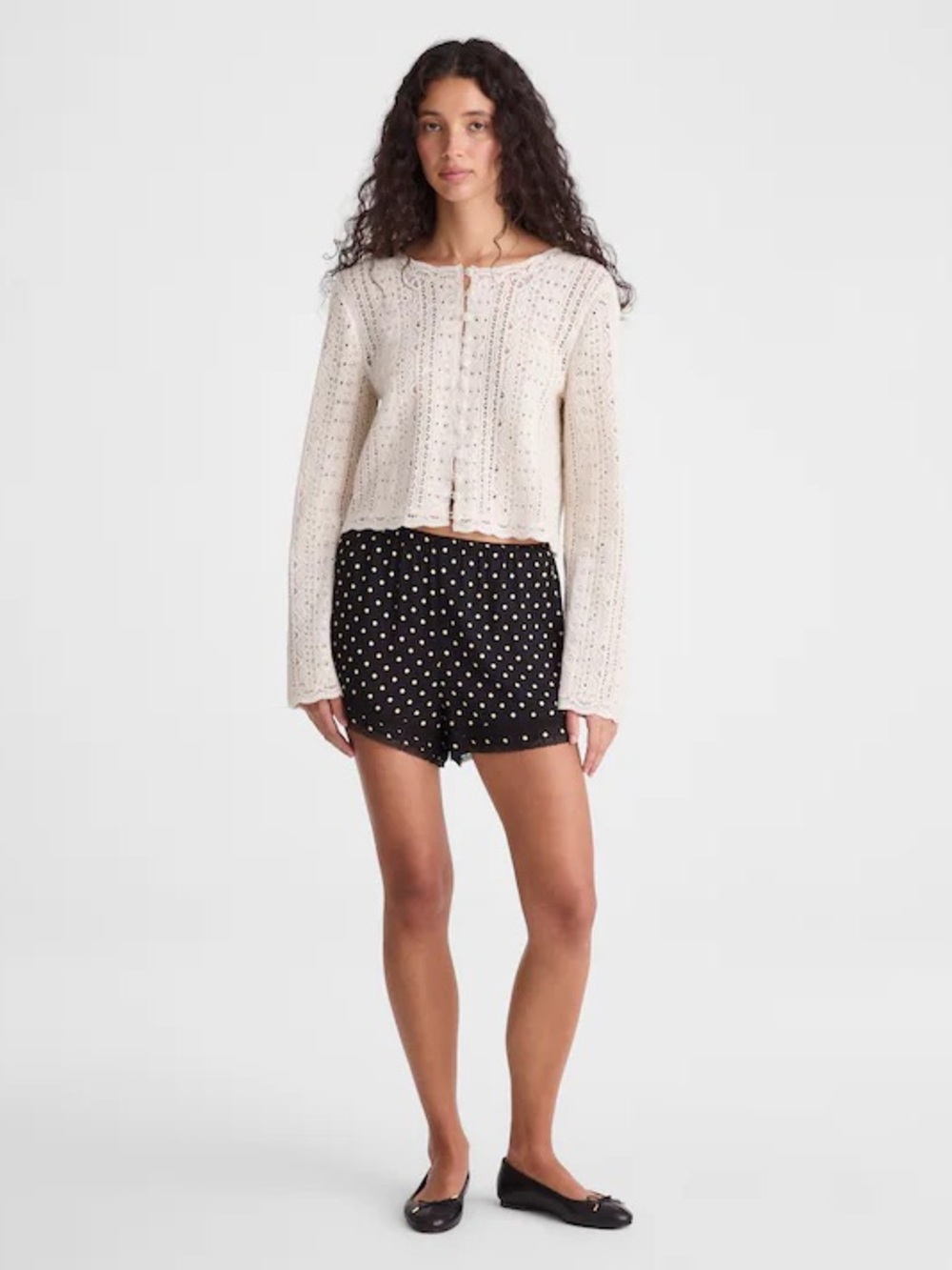 Open-Knit Lace Cardigan